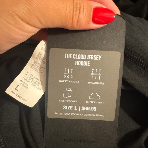 Fabletics The Cloud Jersey Hoodie Sz large - Picture 8 of 8
